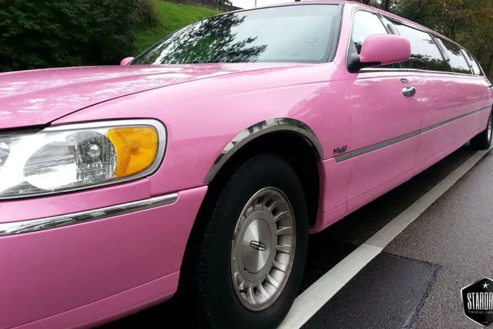 Seitenansicht des Lincoln Pink mit Chromleiste in der Nahaufnahme